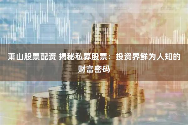 萧山股票配资 揭秘私募股票：投资界鲜为人知的财富密码